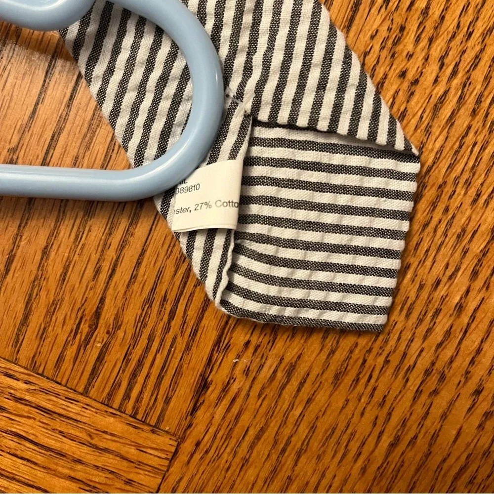 Necktie toddler boys 10.5in gray and white seersucker stripes